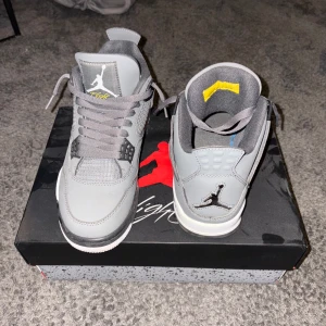 Cool grey Jordan 4 - Säljer ett par  Air Jordans cool grey 4. Dom ser ut som nya har knappt använt dom då jag köpte dom men ville inte använda för ville inte använda dom för mycket. Och nu är dom för små. Dom är 43 men passar 44
