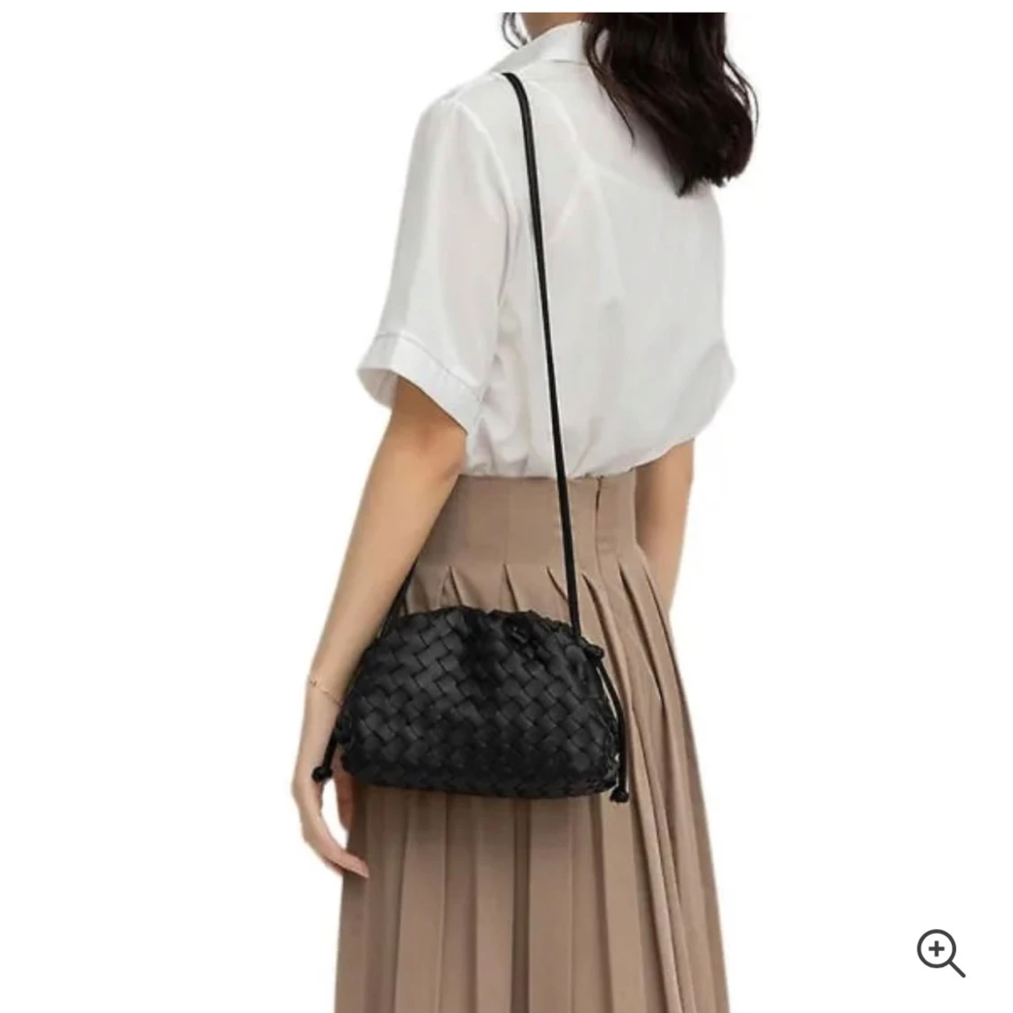 Svart flätad dumpling bag - 1