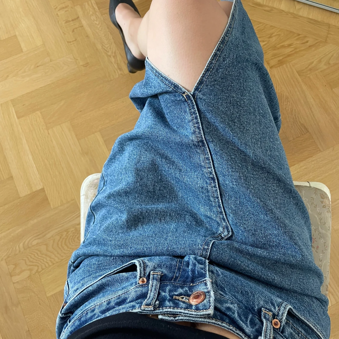 Jeanskjol med slits - 1