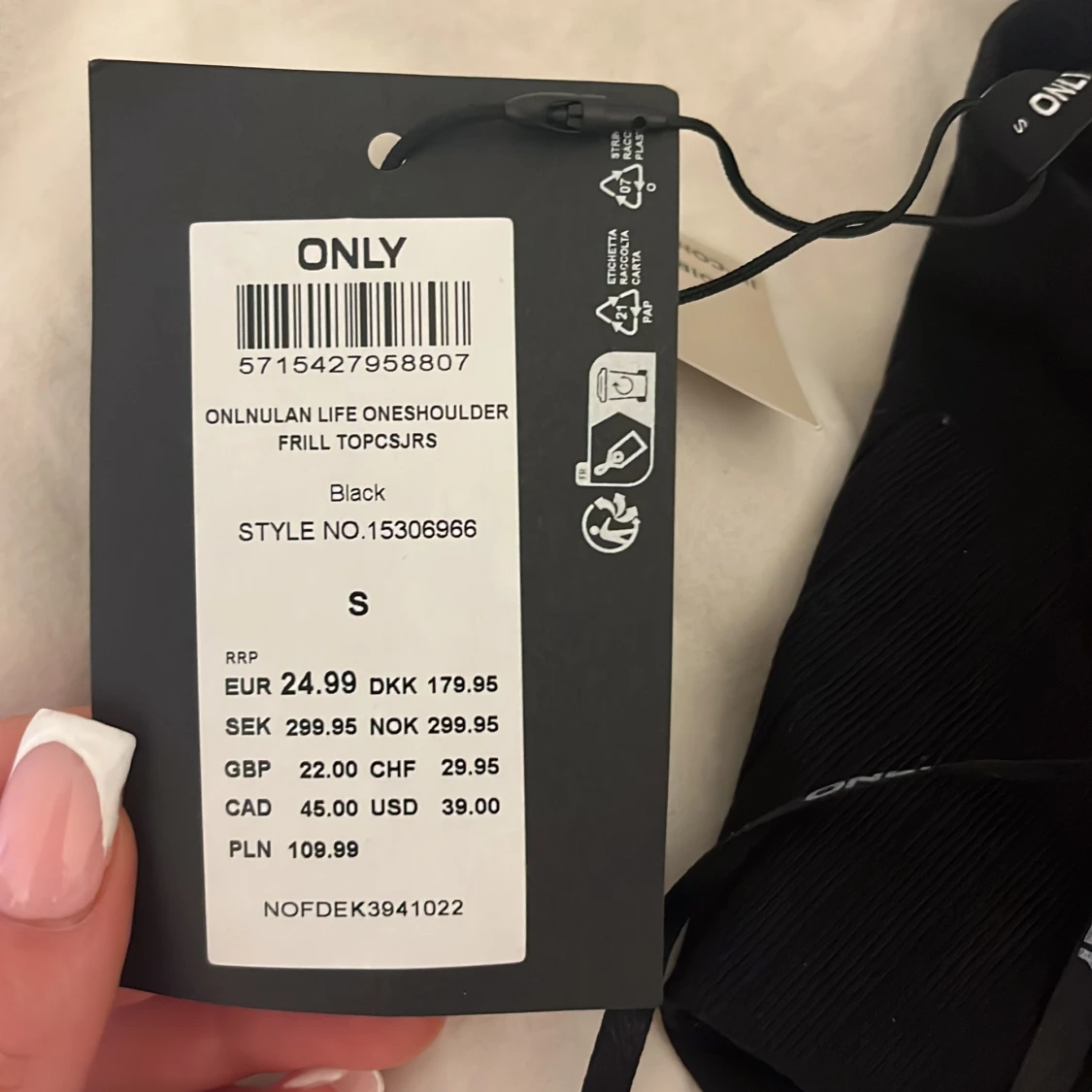 Svart oneshoulder topp från ONLY - 1