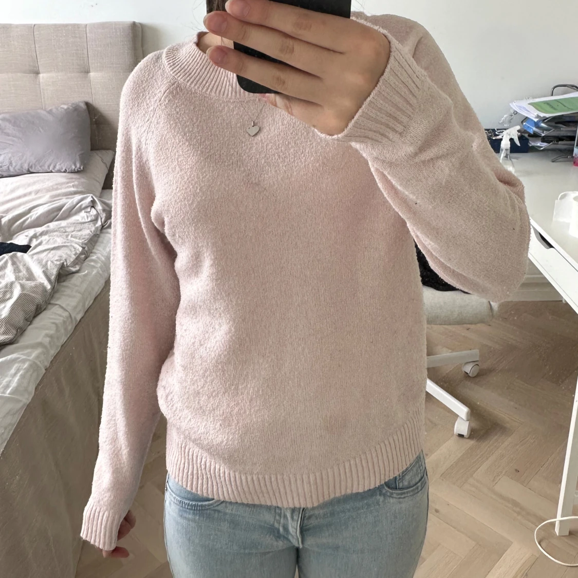 Ljusrosa stickad tröja från Vero Moda