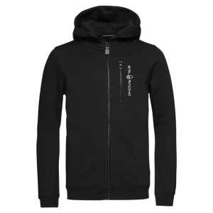 Svart hoodie från Sail Racing - Säljer denna svarta hoodie från Sail Racing med dragkedja och huva. Perfekt för en casual look. Den har en logotyp på bröstet i vitt och ikoniska logo på huvan