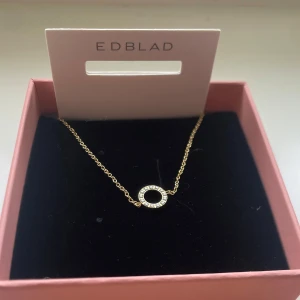 Guldarmband från Edblad - Fint guldarmband från Edblad med ett runt hängsmycke dekorerad med små glitter stenar. Helt oanvänt