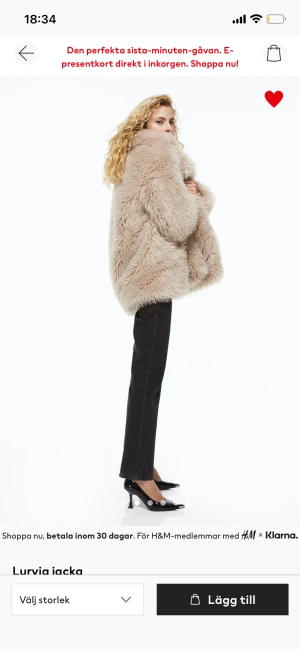 Pälsjacka - Helt ny populär pälsjacka från hm, kan skickas i hms paket med lappen kvar. As fin men fick två. nypris 900. Passar även s eventuellt m