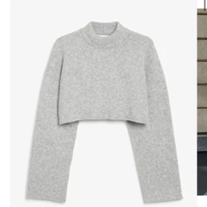 Croppad grå stickad tröja - Kort grå stickad tröja från Monki (slutsåld). Storlek xxs men passar xs oxå.  