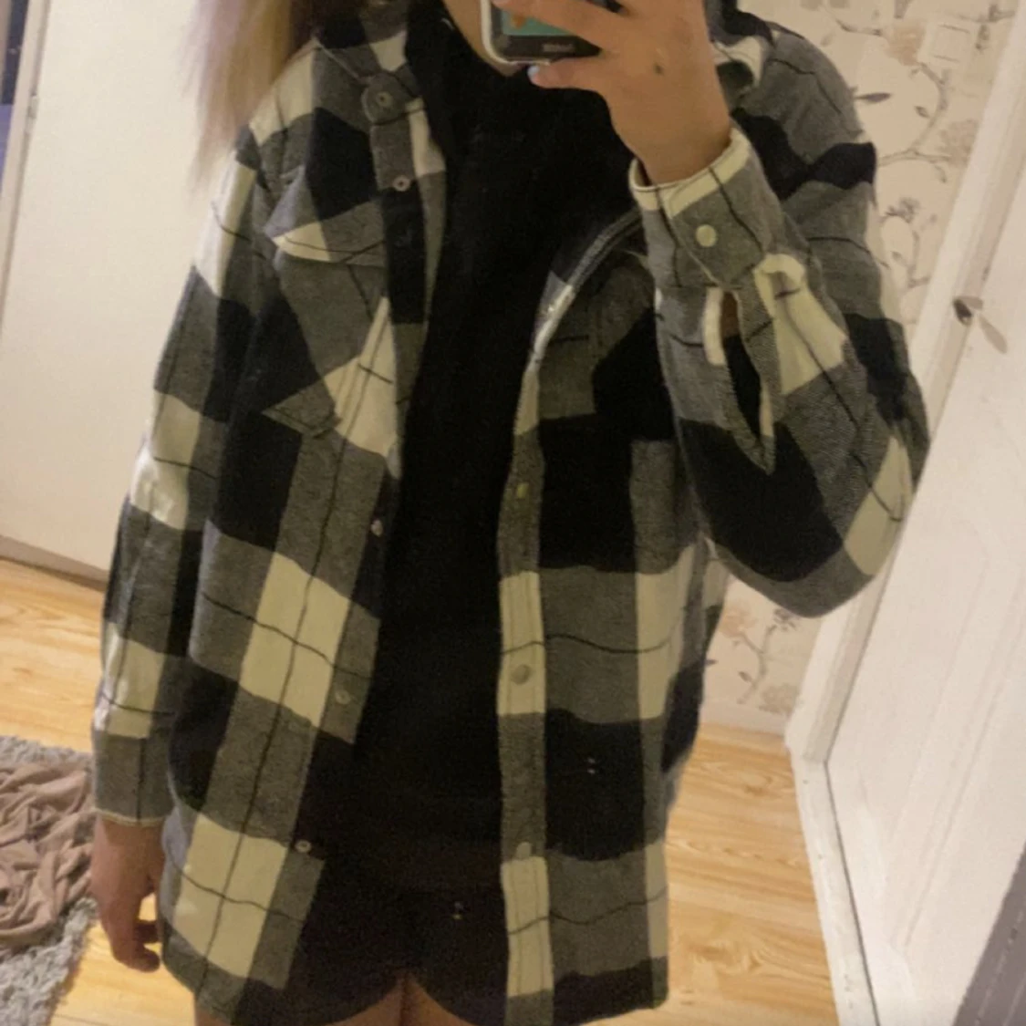 Rutig skjort tröja/vårjacka