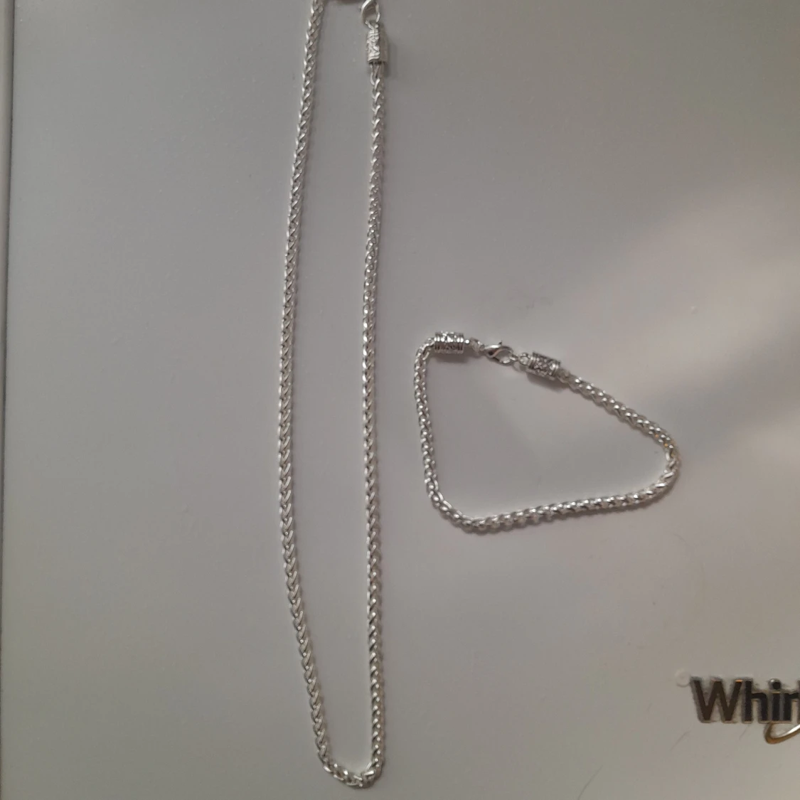 Silver platerat halsband och armband - 91