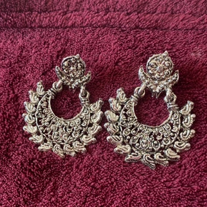 Earrings from India  - Silver colored stainless steel earrings from India.  Condition: New