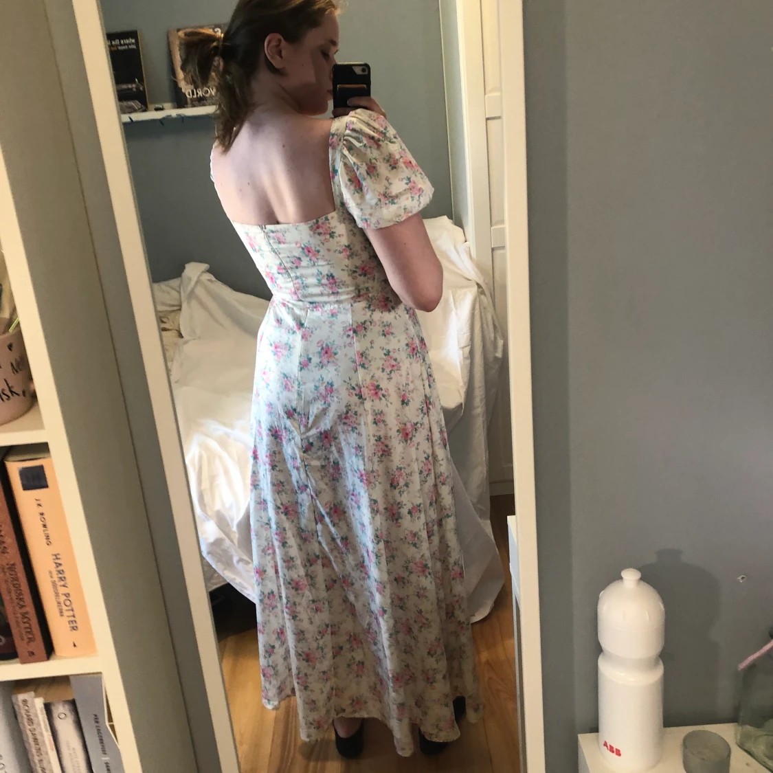 Blommig maxi-klänning - 91