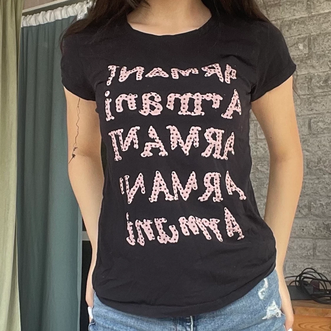 Black random letters alphabet tshirt 