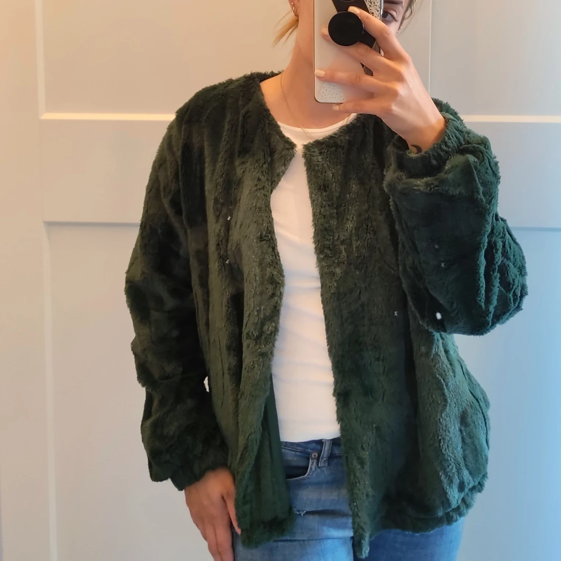 Grön pälsjacka - 89