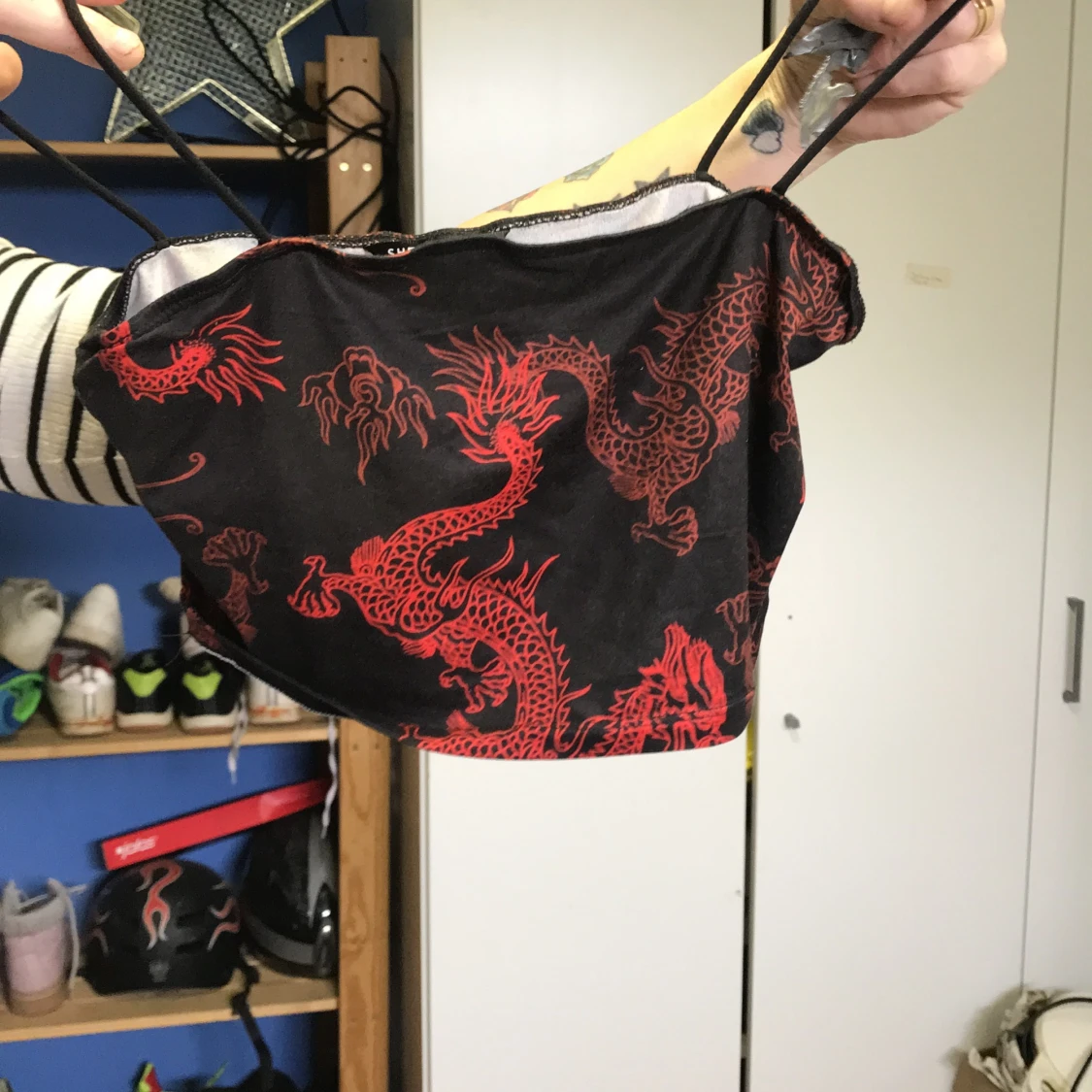 Röd svart linne - 90