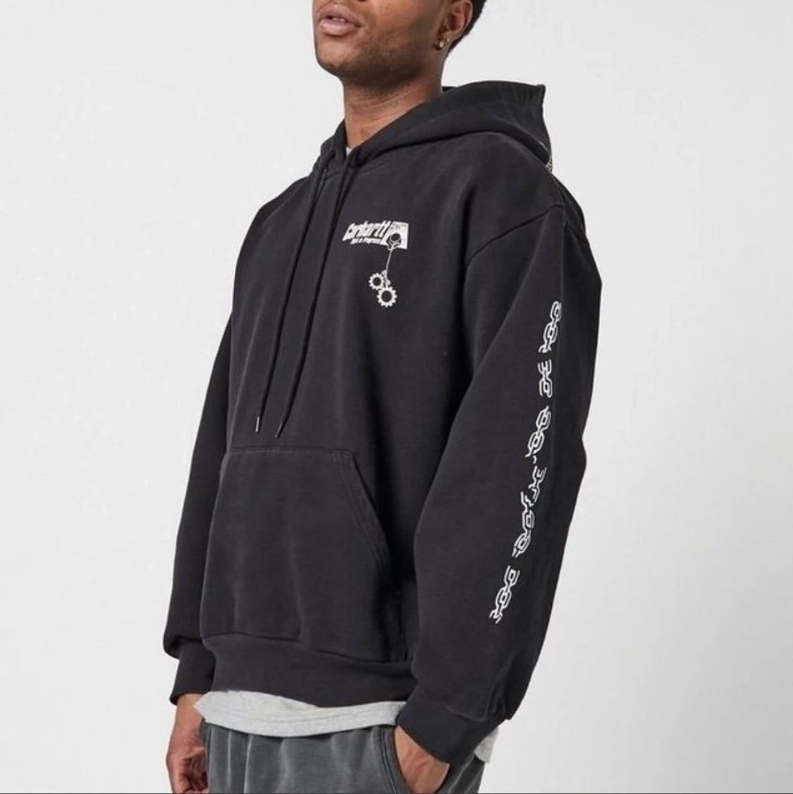 Carhartt WIP – Svart huvtröja med Scramb