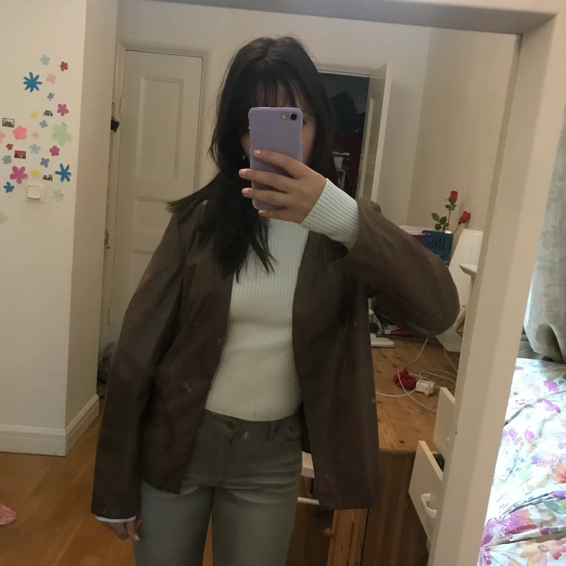 tunn läderkavaj  - 91