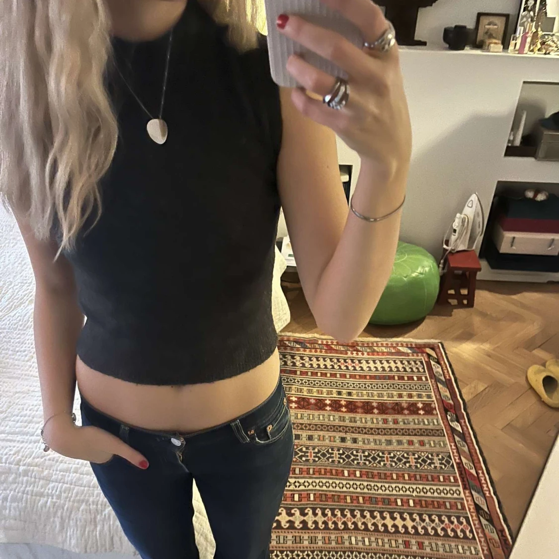 Zara stickad topp  - 90