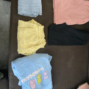 Barn kläder  - Säljer barn kläder för 600 fem par shorts en byxadress tre tjoktröjor nio tröjor tre byxor och lite annat  