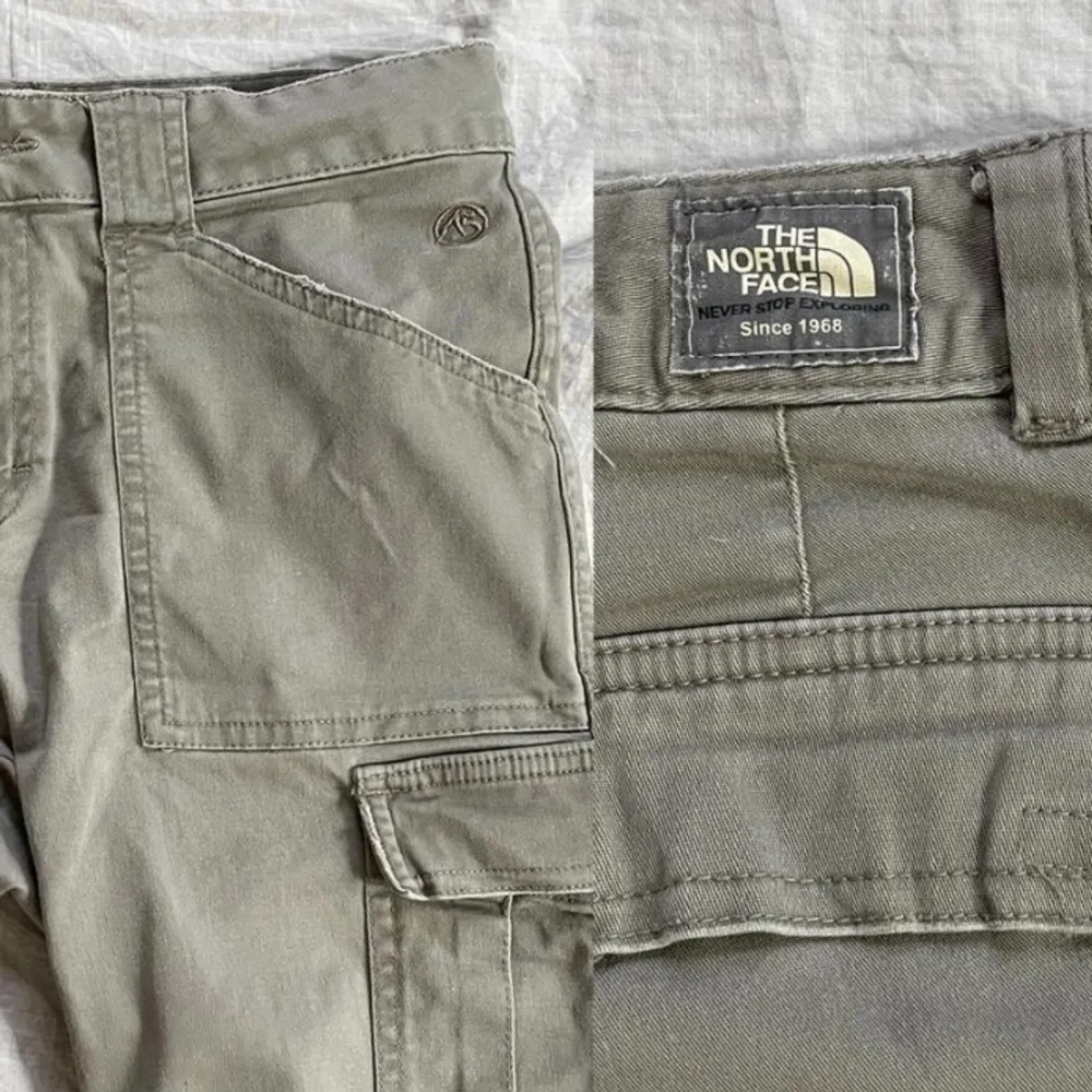 Vintage cargobyxor från North Face 🤍 normal/låg midja, storlek 8 (S/M). Midjemått cirka 78-79 cm ❣️. Jeans & Byxor.
