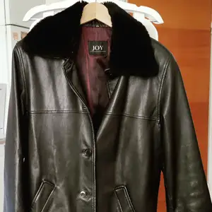 Vintage real leather jacket by Joy. One button is broken, but you can easily change it with the new one available (see photo) it's written size 40 but actually can be xl as well given it's very large 