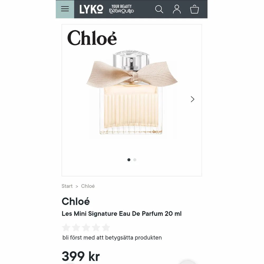 Chloé parfym, en kvinnlig parfym med härlig doft. Söt flaska med rosett.. Parfym.