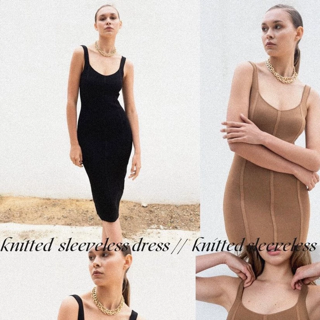 Knitted sleevess dress - 90