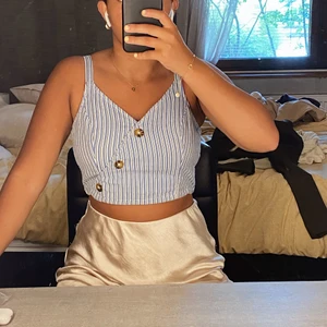 Randig topp - En blå vit randig topp från hollister i storlek S. Har använt den få gånger. 