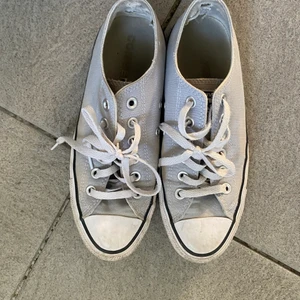Ljusgråa converse - Ett par ljusgråa converse som knappt är använda och är stl 38