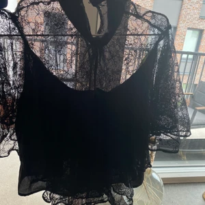 Topp från zara i spets  - Topp i spets från zara med tillhörande linne under. Är ganska croppad. 