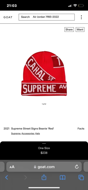 Supreme mössa - Supreme mössa använd få gånger är som ny storlek small