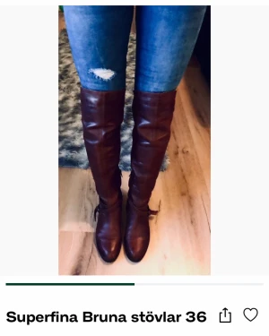 Snygga stövlar Bruna 36 - Strl 36 Ej skinn Fint skick 