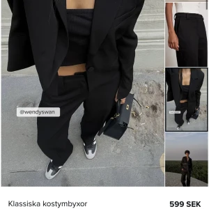 Svarta kostymbyxor//oanvända - Storlek 38  Nyskick! Köptes för en månad sedan för 599 kr