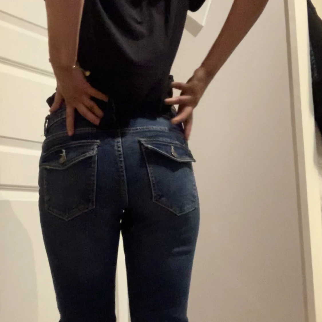 Low waist jeans med fickor - 90