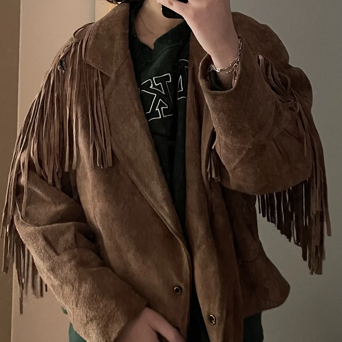 70-tal fransjacka i äkta mocka - 91