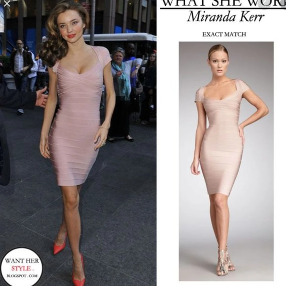 Herve Leger Raquel Dress XS Rosa - 90