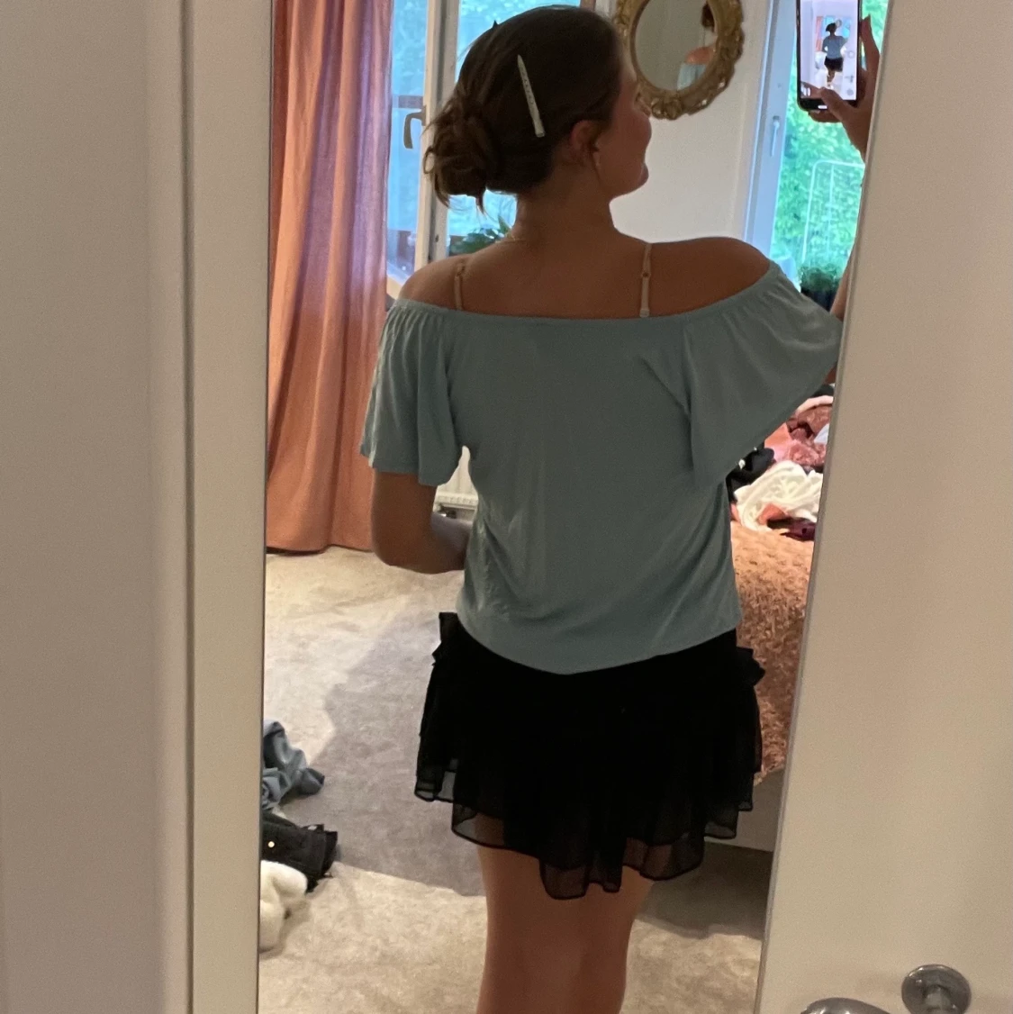 Mjuk ljus turkos t-shirt  - 90