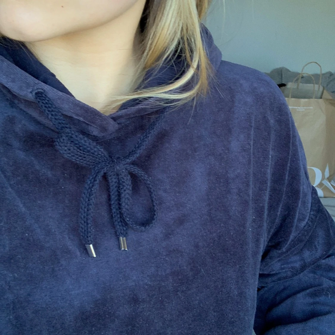 Marinblå hoodie från cubus - 90