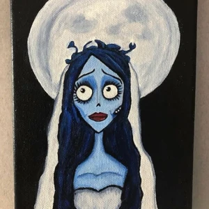 Emily från corpse bride tavla  - Jag säljer en handgjord tavla i akryl målad på duk föreställande Emily från filmen corpse bride. Frakten ingår i priset:)