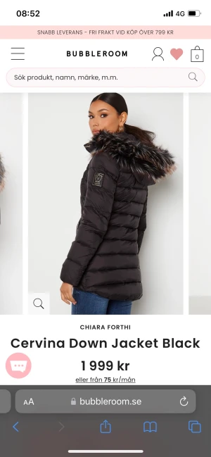Chiara forthi Jacka ”Cerviana Down Jacket Black” - Helt ny jacka från Bubbelroom storlek 38 använd 1 gång. Säljs pga för liten storlek.