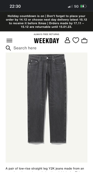 Weekday jeans - Jag säljer dessa Low waisted jeans från weekday med modellen arrow. Dom säljs pågrund av att dom aldrig används.