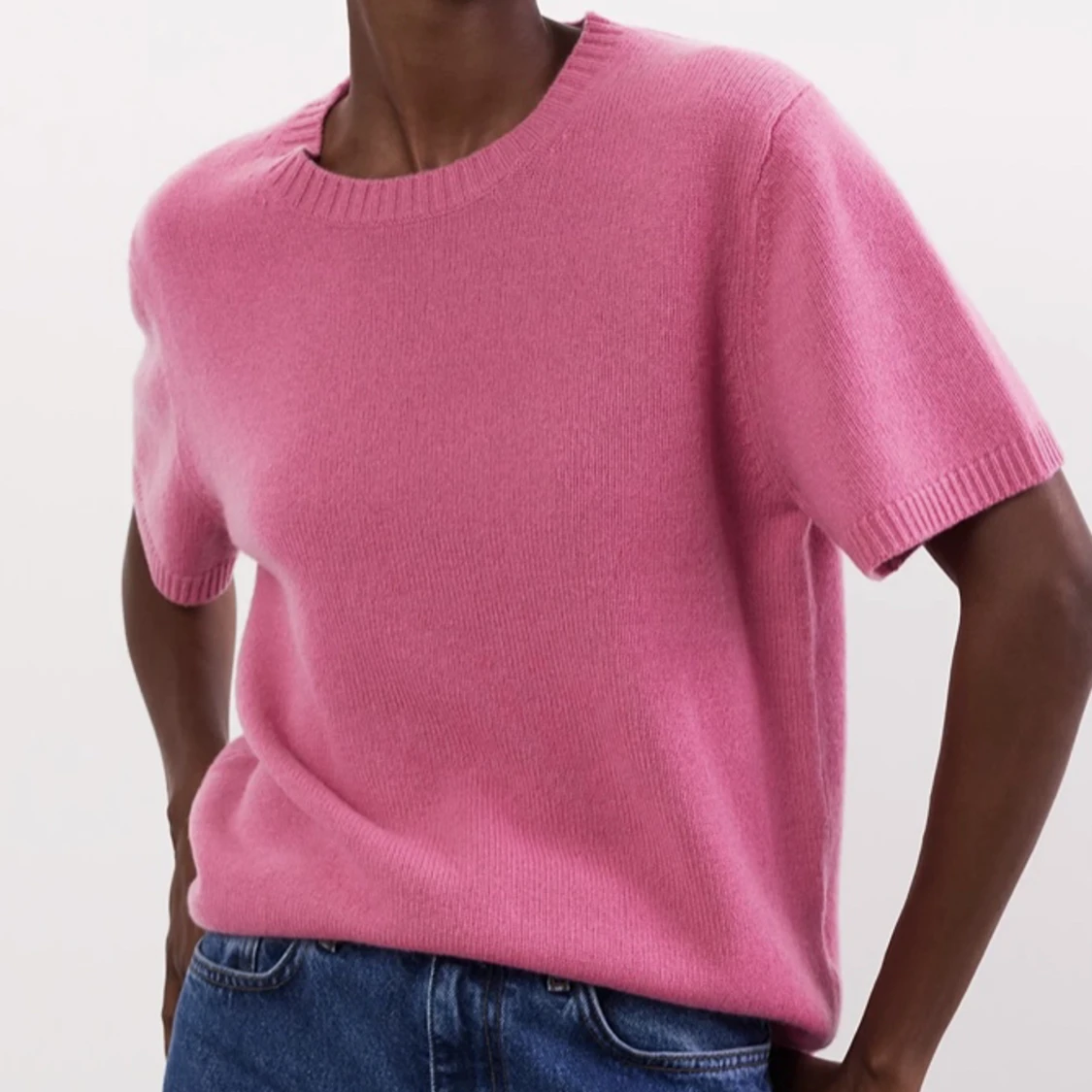 Stickad Rosa Kashmir Soft Goat Tröja - 90