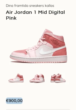 Air Jordan 1 Mid digital pink  - Air Jordan 1 mid digital pink. Dessa är idag värda runt 9-10.000 i denna storlek. Finns egna bilder, de är använda men i fint skick! 💗💗