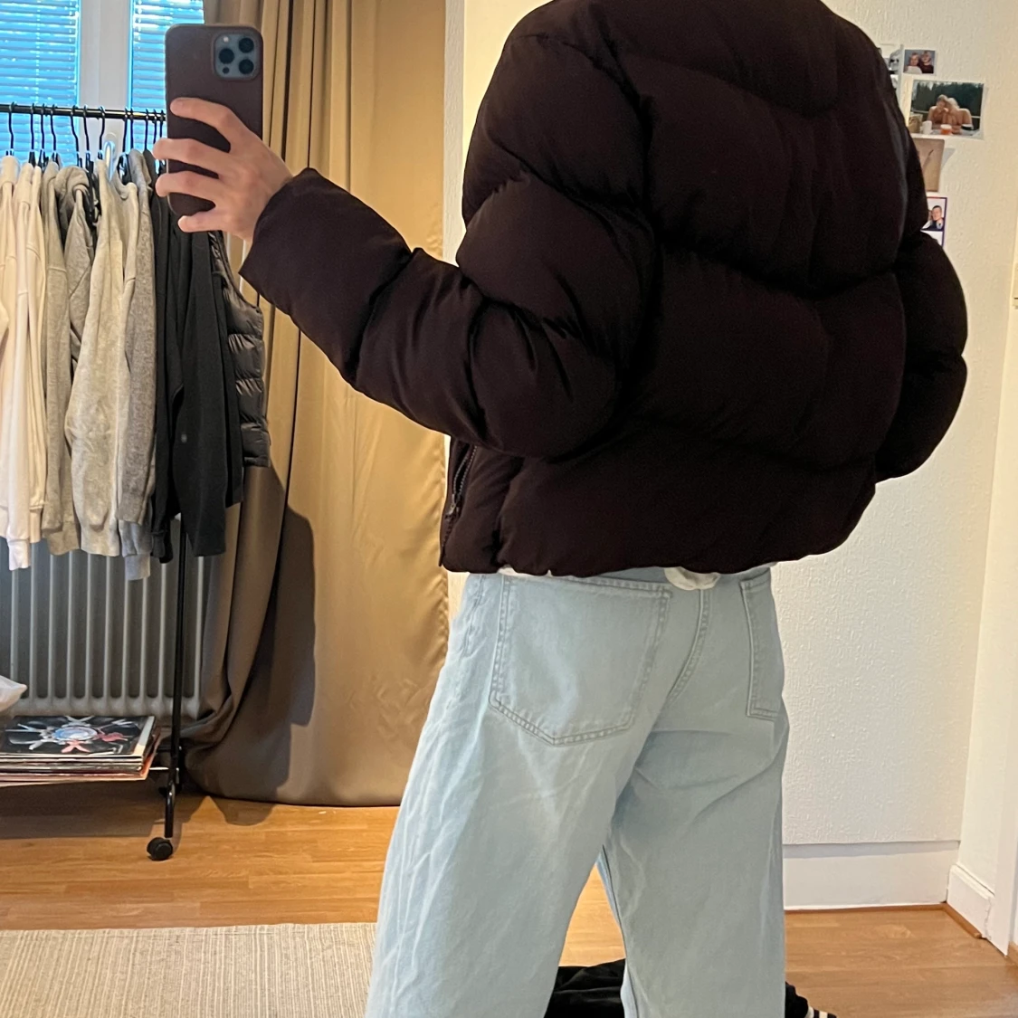 Brun Cropped Pufferjacket från ASOS i Strl L - 90