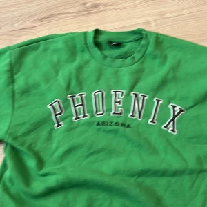 Grön ginatricot hoodie  - Ett grönt ginatricot hoodie med tryck. Använder aldrig nu för tiden. Köparen står för frakt 