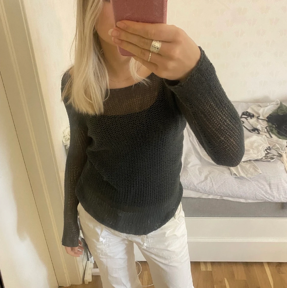 Virkad/stickad tröja - 90