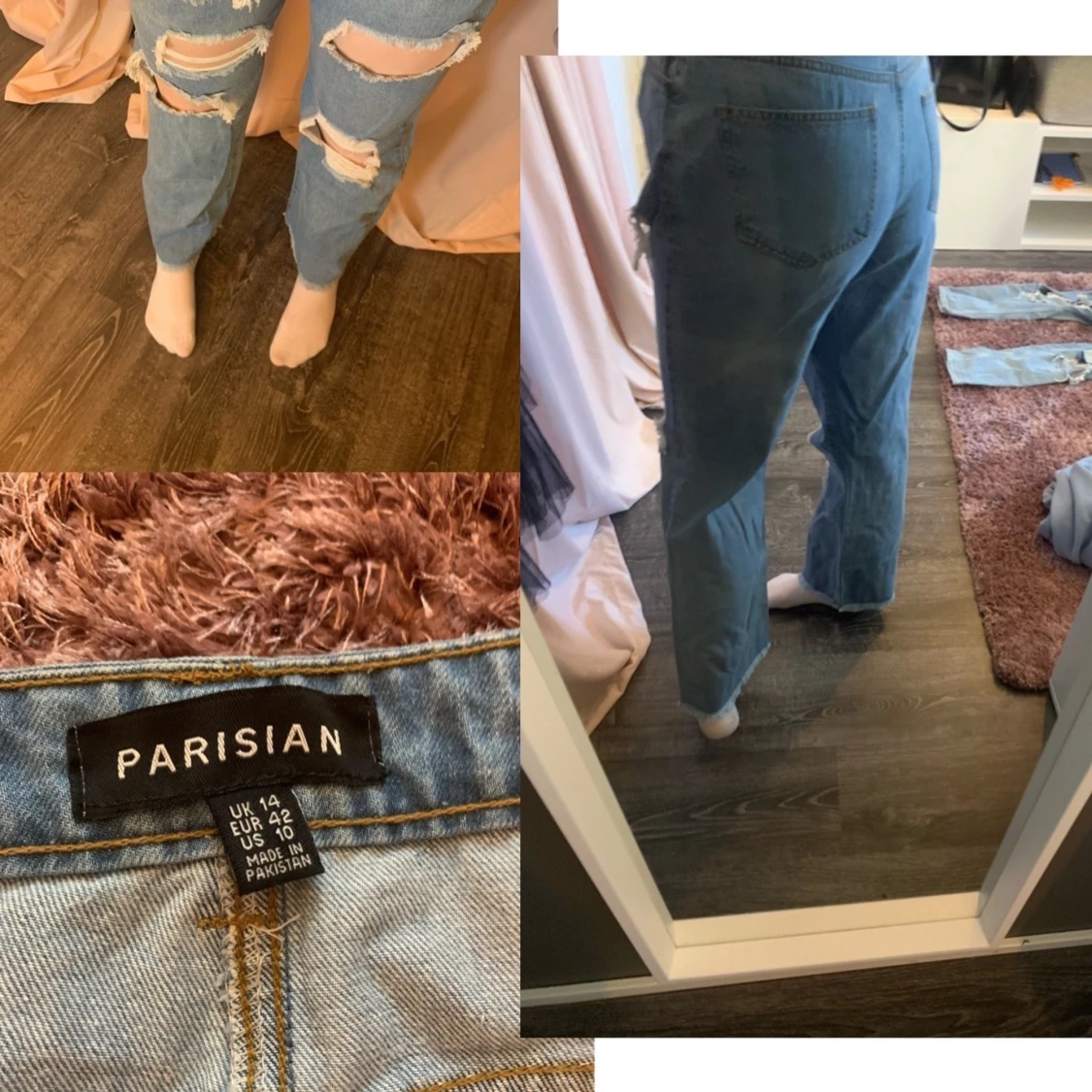 Raka Jeans med hål