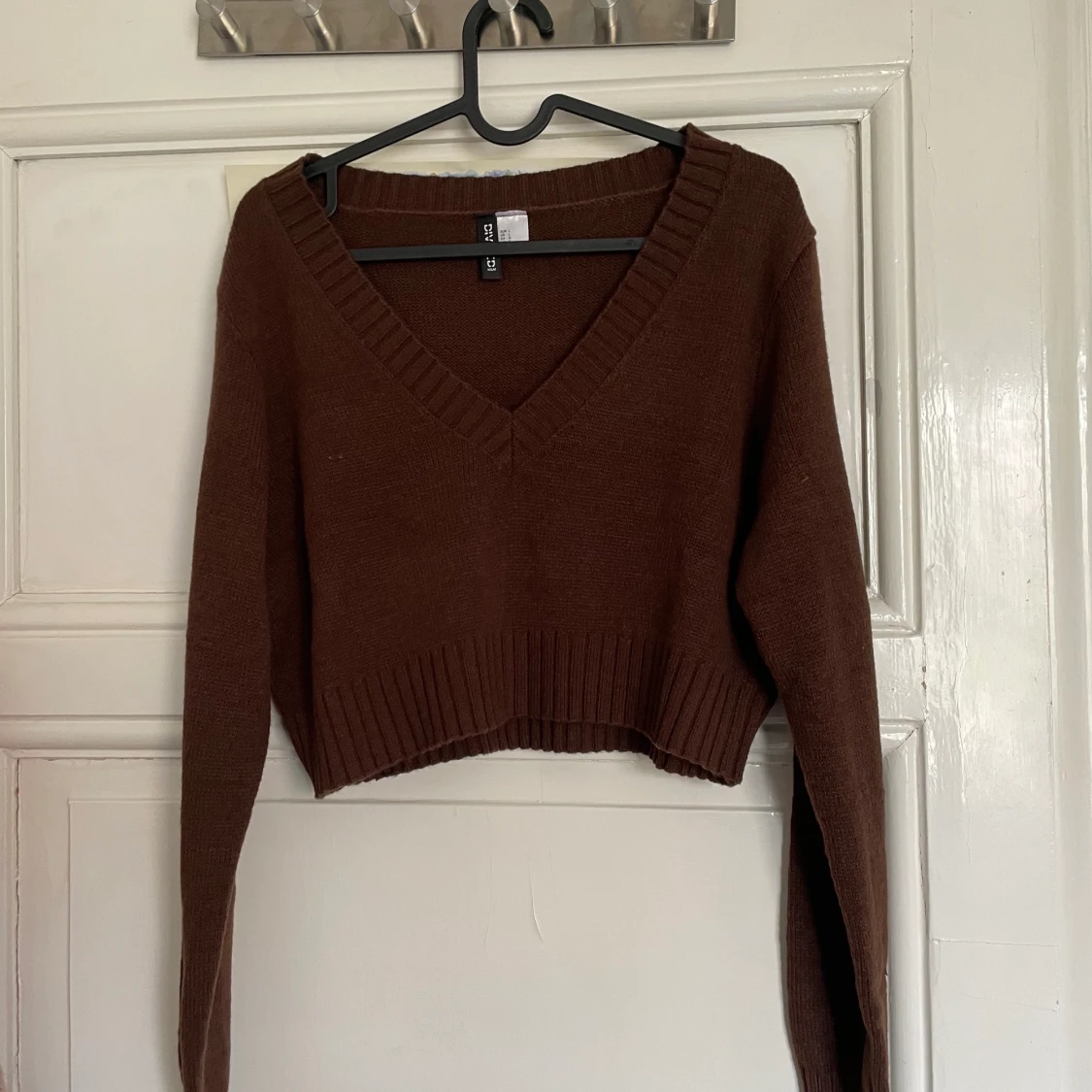 Croppad stickad tröja 