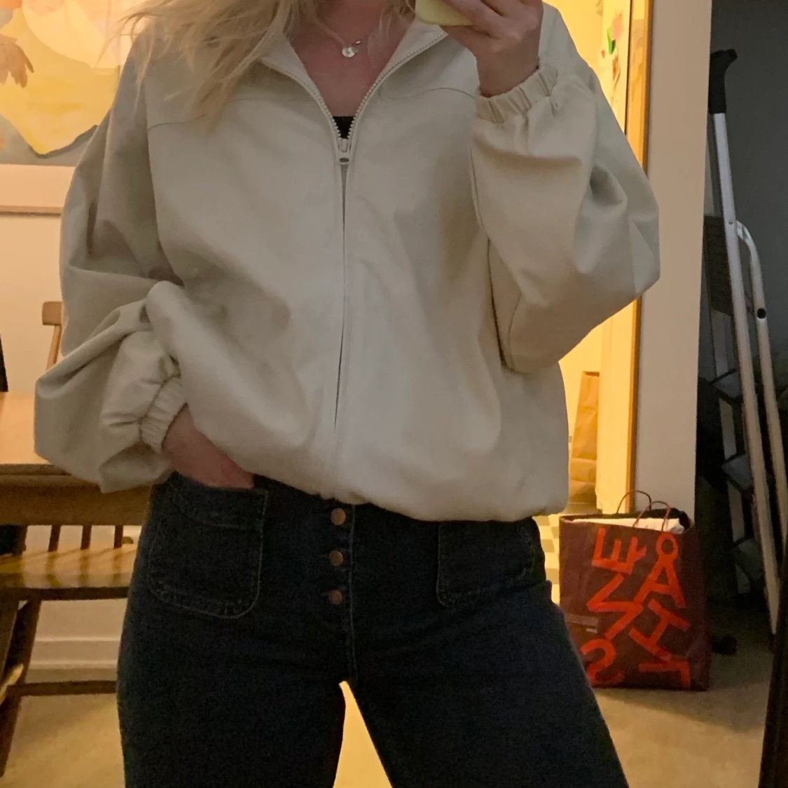 Beige tracksuitjacka 