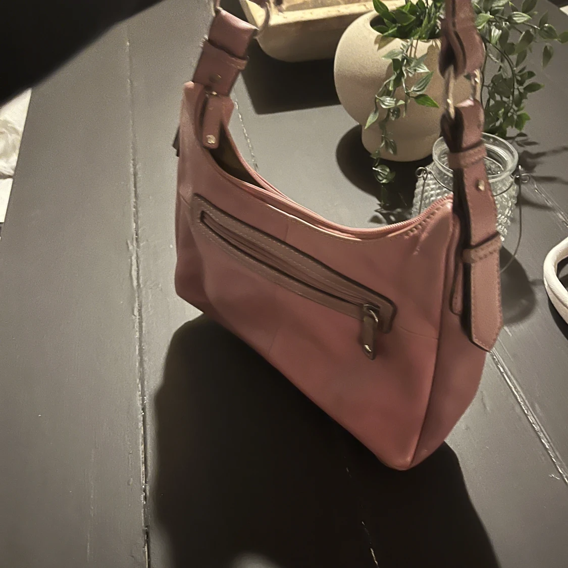 Rosa skinn väska  - 90