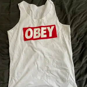 OBEY New Cotton White and Red Tank Top Linne, Small/Medium and  Medium/Large for Men and Women 