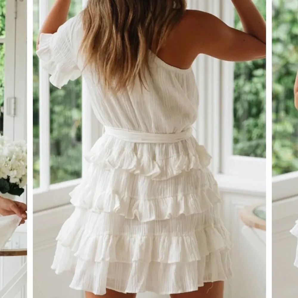 Såå fin vit sommar klänning som även funkar perfekt som stundentklänning! Endast använd en gång 💖💖. Klänningar.