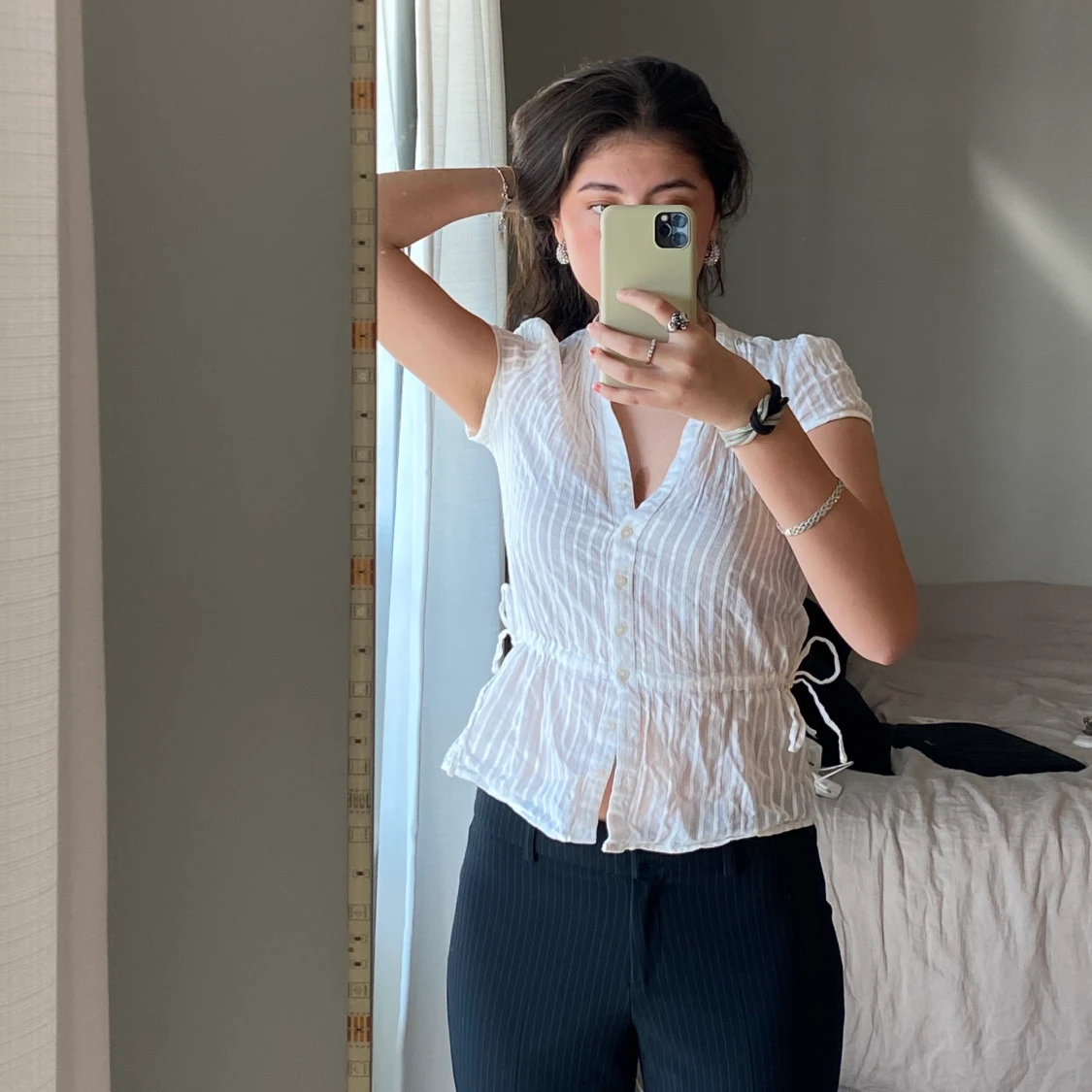 Skjort tshirt vit med knyte stl 34/36